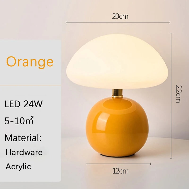 Pink Orange Red White Beige USB Table Lamp – Decorative Night Light for Bedroom, Desk & Room Decor