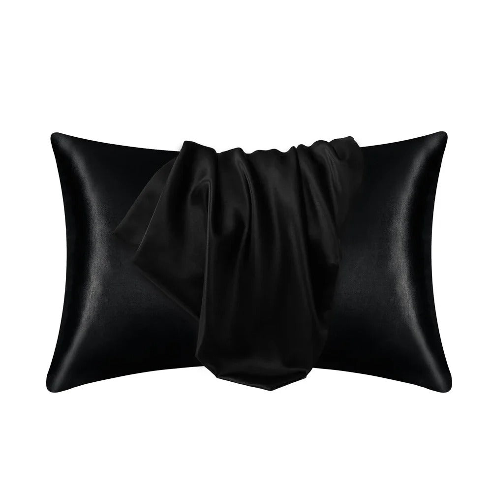 Nordic Silk Pillowcase – Luxury Satin Pillow Cover in White, Black, Grey, Khaki, Blue & Pink Bedding Decor