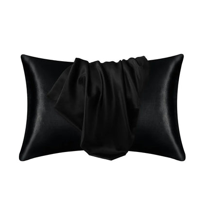 Nordic Silk Pillowcase – Luxury Satin Pillow Cover in White, Black, Grey, Khaki, Blue & Pink Bedding Decor