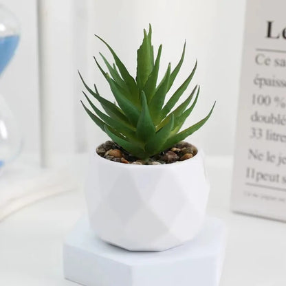 Artificial Succulent Bonsai Set Eco-Friendly – Realistic Mini Cactus Plants for Desk, Home & Wedding Table Decor