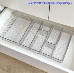 Stackable Acrylic Drawer Organizer – Adjustable Divider Trays for Cosmetics & Modular Makeup Storage