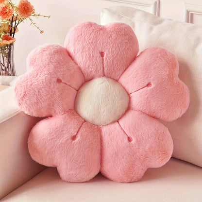 Soft Plush Daisy Flower Throw Pillow – Cozy White & Pink Floral Cushion for Bed, Sofa & Room Decor