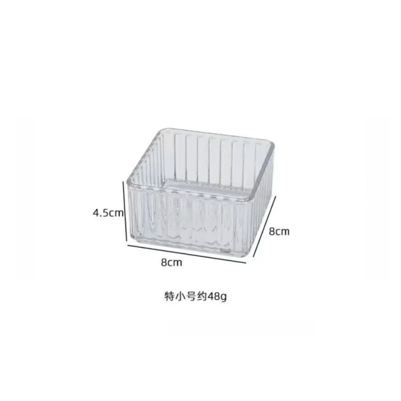 Stackable Acrylic Drawer Organizer – Adjustable Divider Trays for Cosmetics & Modular Makeup Storage