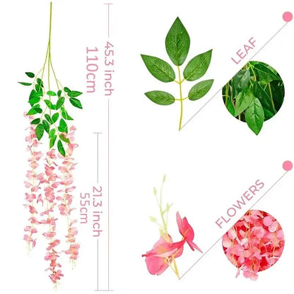 Artificial Wisteria Hanging Garland – Extra Long Thick Silk Vine for Wedding, Party & Home Decor